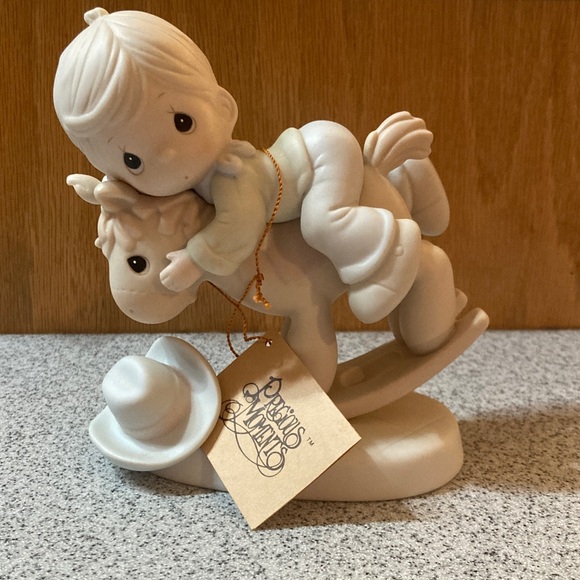 Precious Moments Other - Precious Moments Ivory Child on Rocking Horse Figurine